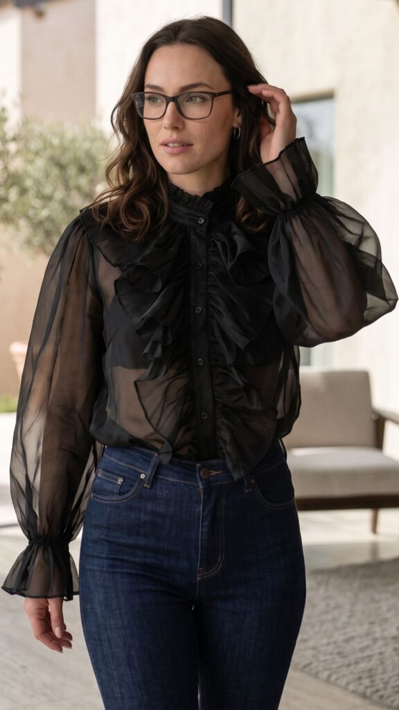 Camicia Nera Romantica "Aura Nera"