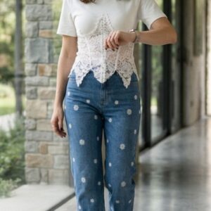 T-Shirt Corsetto in Pizzo "Aria" - immagine 4