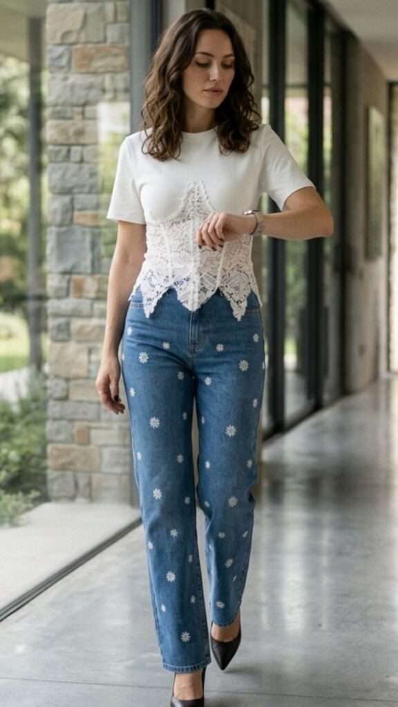 T-Shirt Corsetto in Pizzo "Aria"