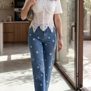 T-Shirt Corsetto in Pizzo "Aria" - immagine 2