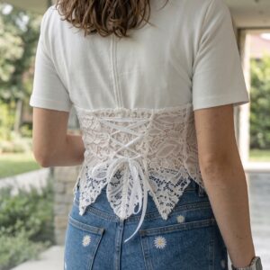 T-Shirt Corsetto in Pizzo "Aria" - immagine 3