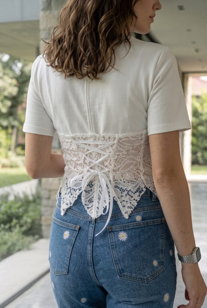 T-Shirt Corsetto in Pizzo "Aria"