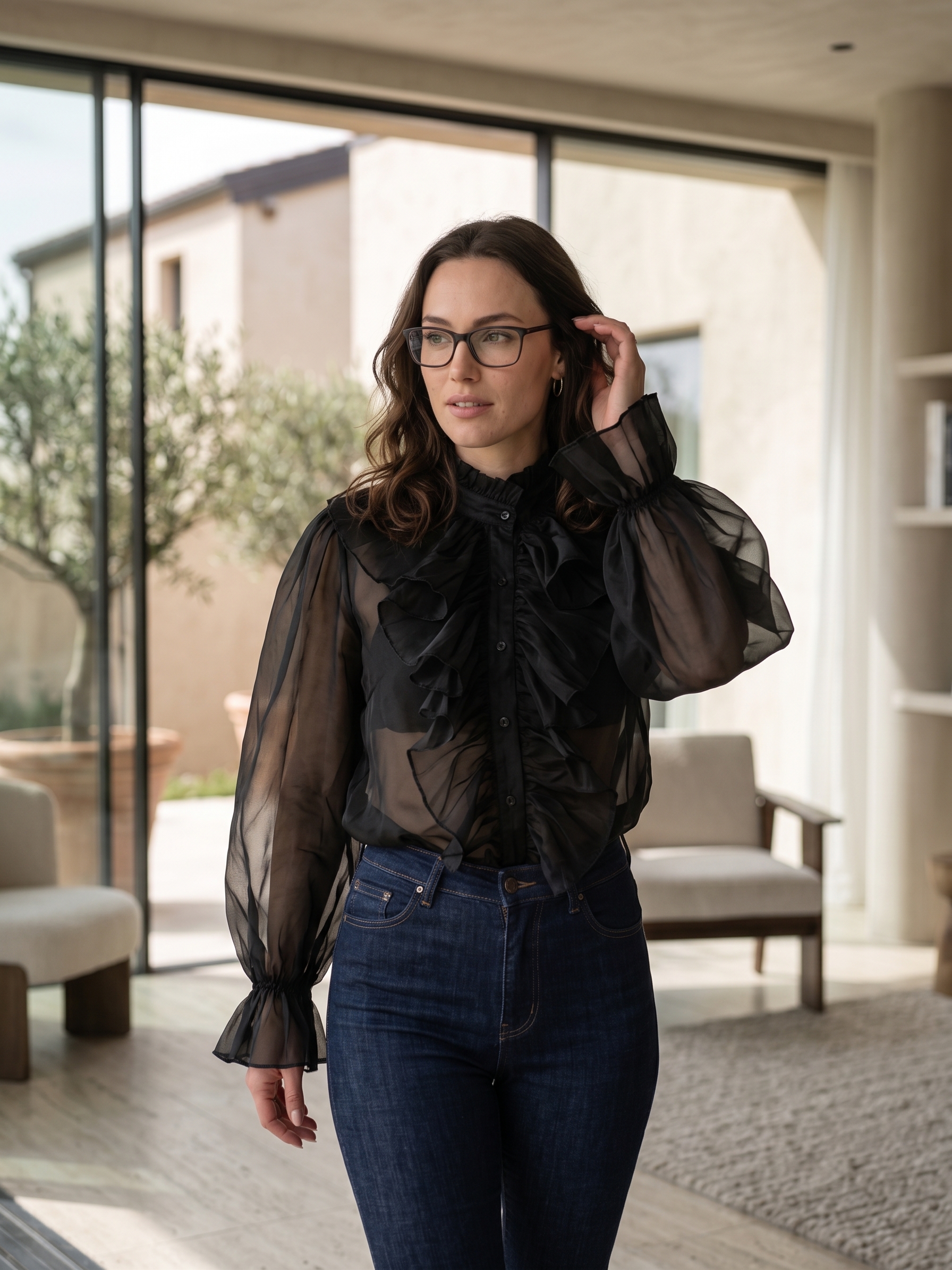 Camicia Nera Romantica "Aura Nera" - immagine 4